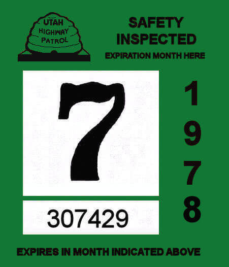 (image for) 1978 Utah inspection sticker